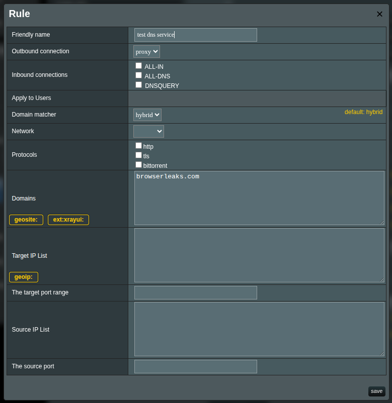 test dns leak